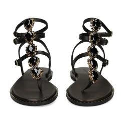 EXE Sandalias planas de Mujer 590 IRENE NEGRO