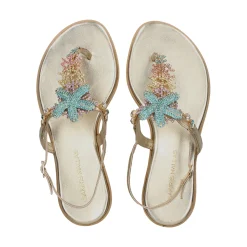 EXE Sandalias planas de Mujer 522 LORIS ORO