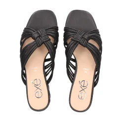 EXE Sandalias planas de Mujer KATY-227 NEGRO