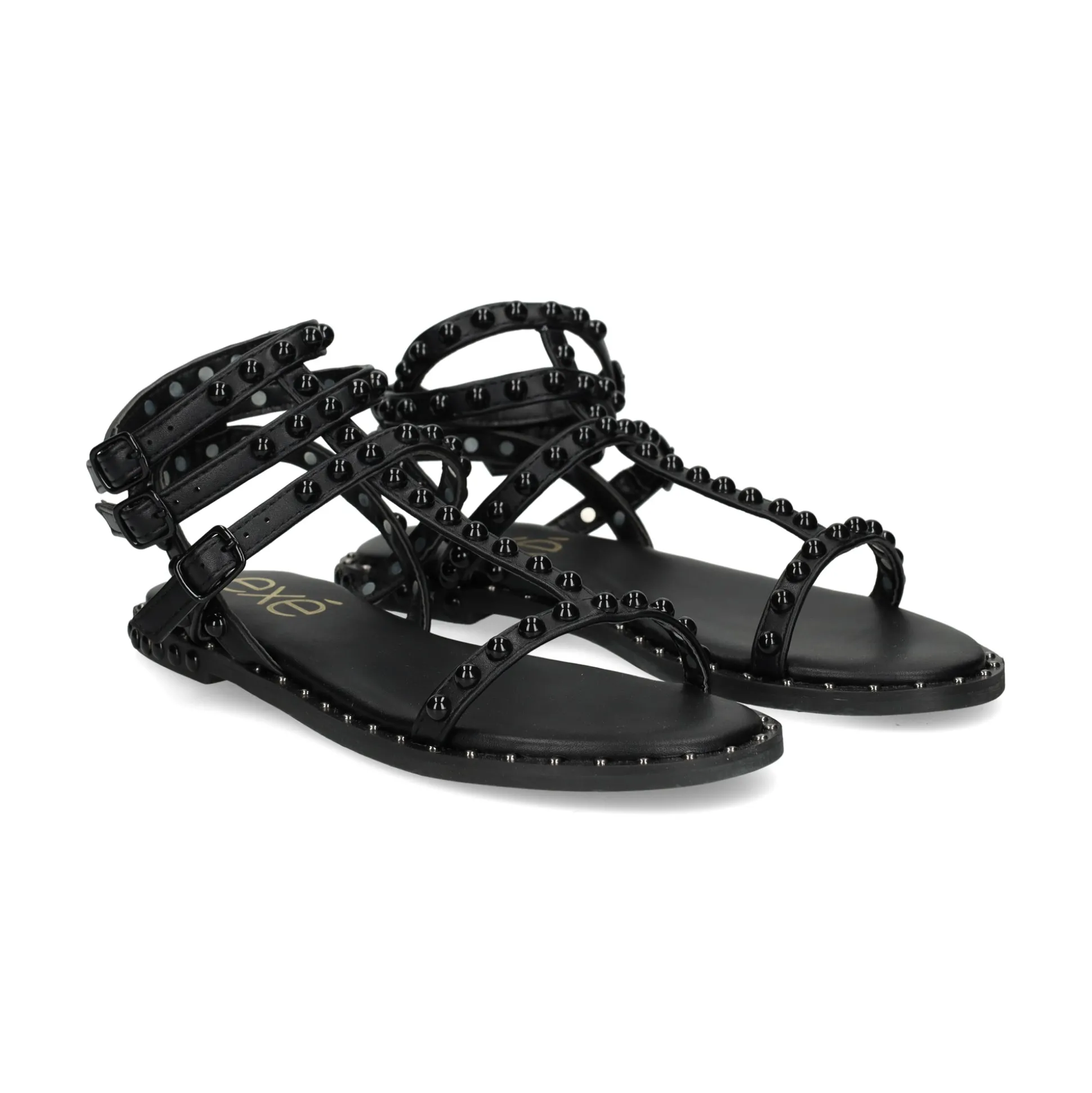 EXE Sandalias planas de Mujer VF239D-78 NEGRO