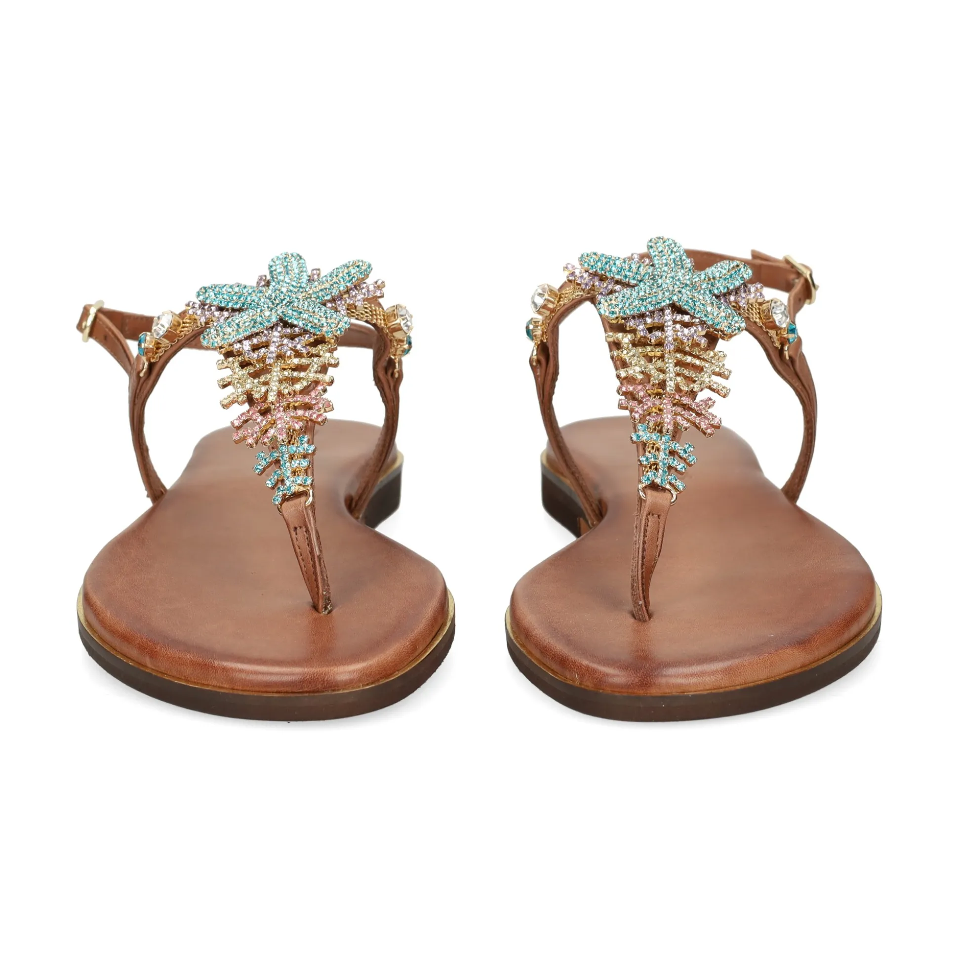 EXE Sandalias planas de Mujer 598 GOLDIE MARRON