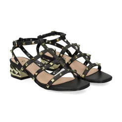 EXE Sandalias planas de Mujer KATY-247 BLACK GOLD