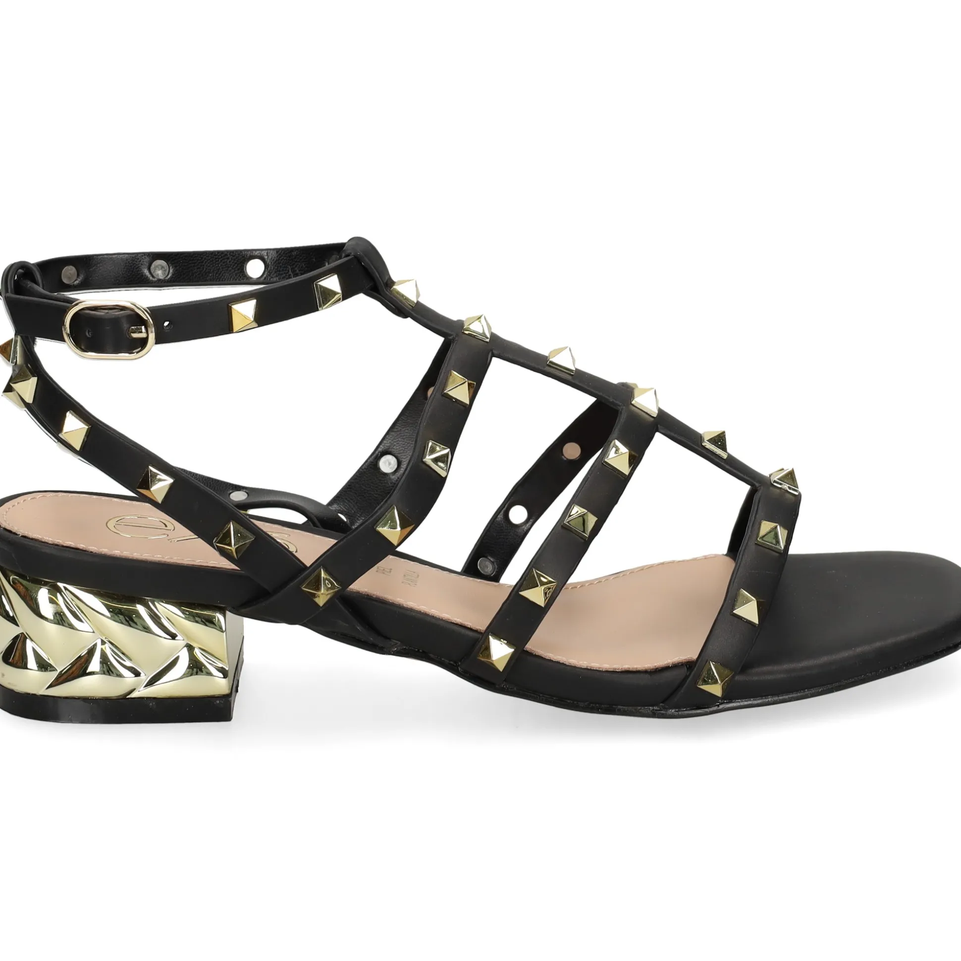 EXE Sandalias planas de Mujer KATY-247 BLACK GOLD