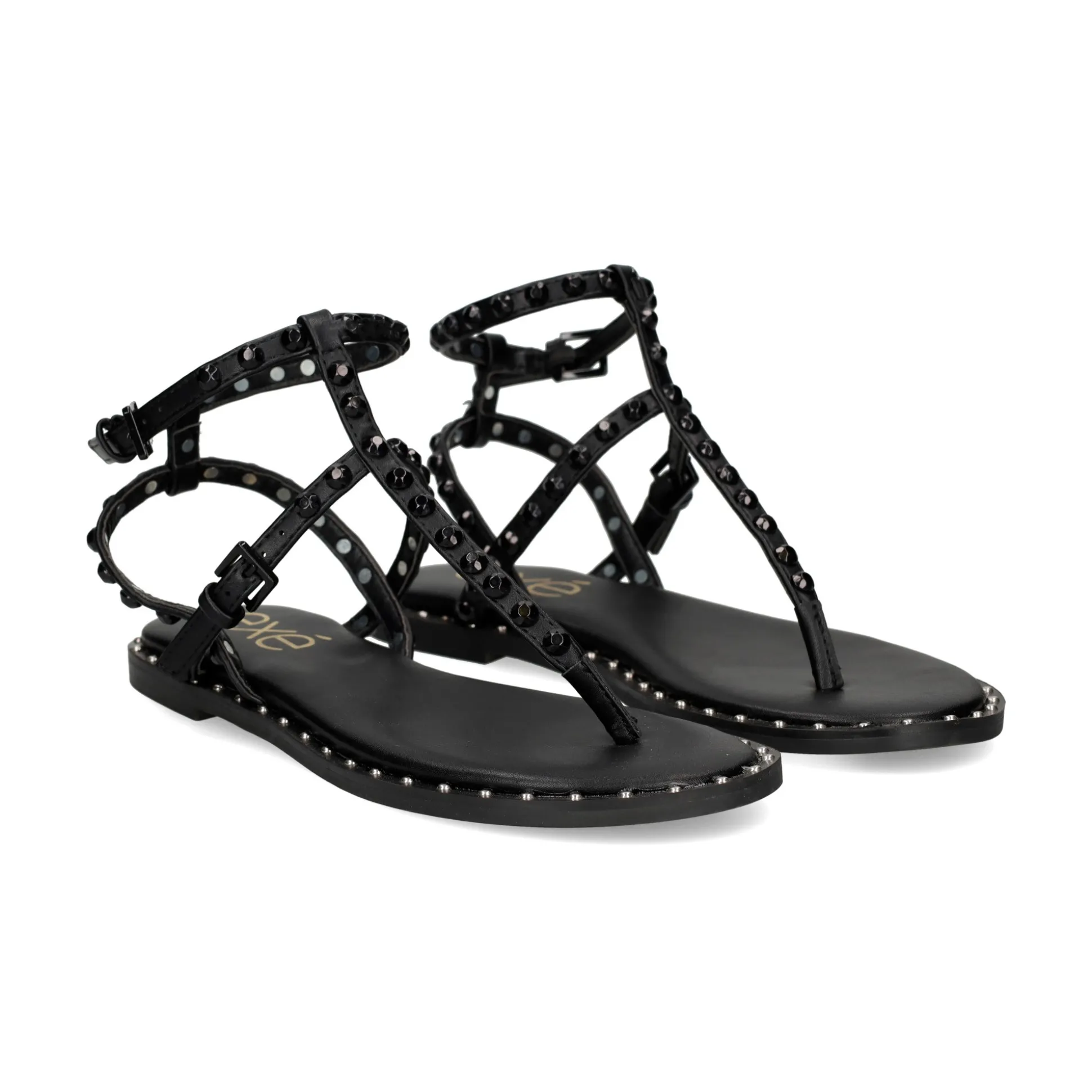 EXE Sandalias planas de Mujer VF239-82 NEGRO