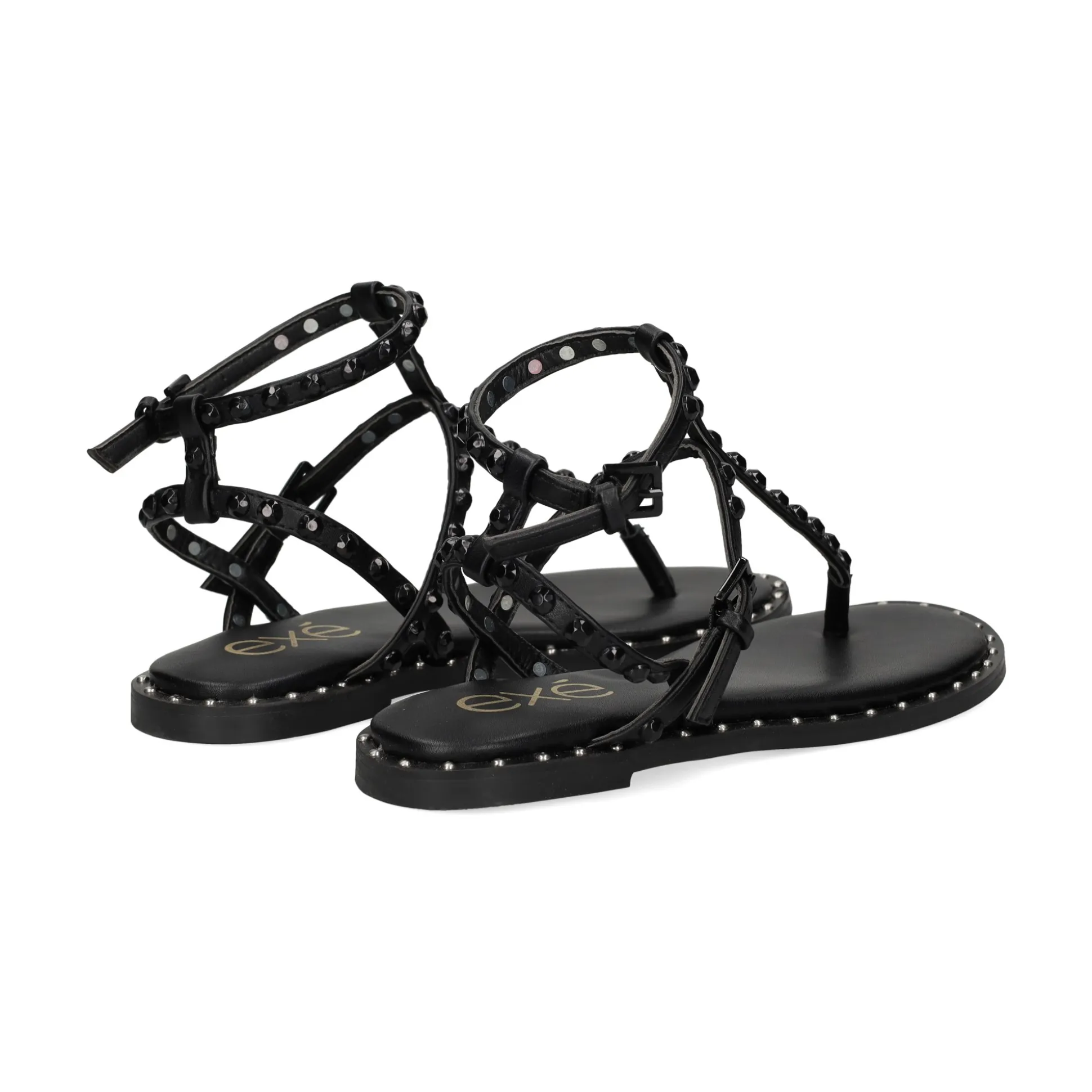 EXE Sandalias planas de Mujer VF239-82 NEGRO