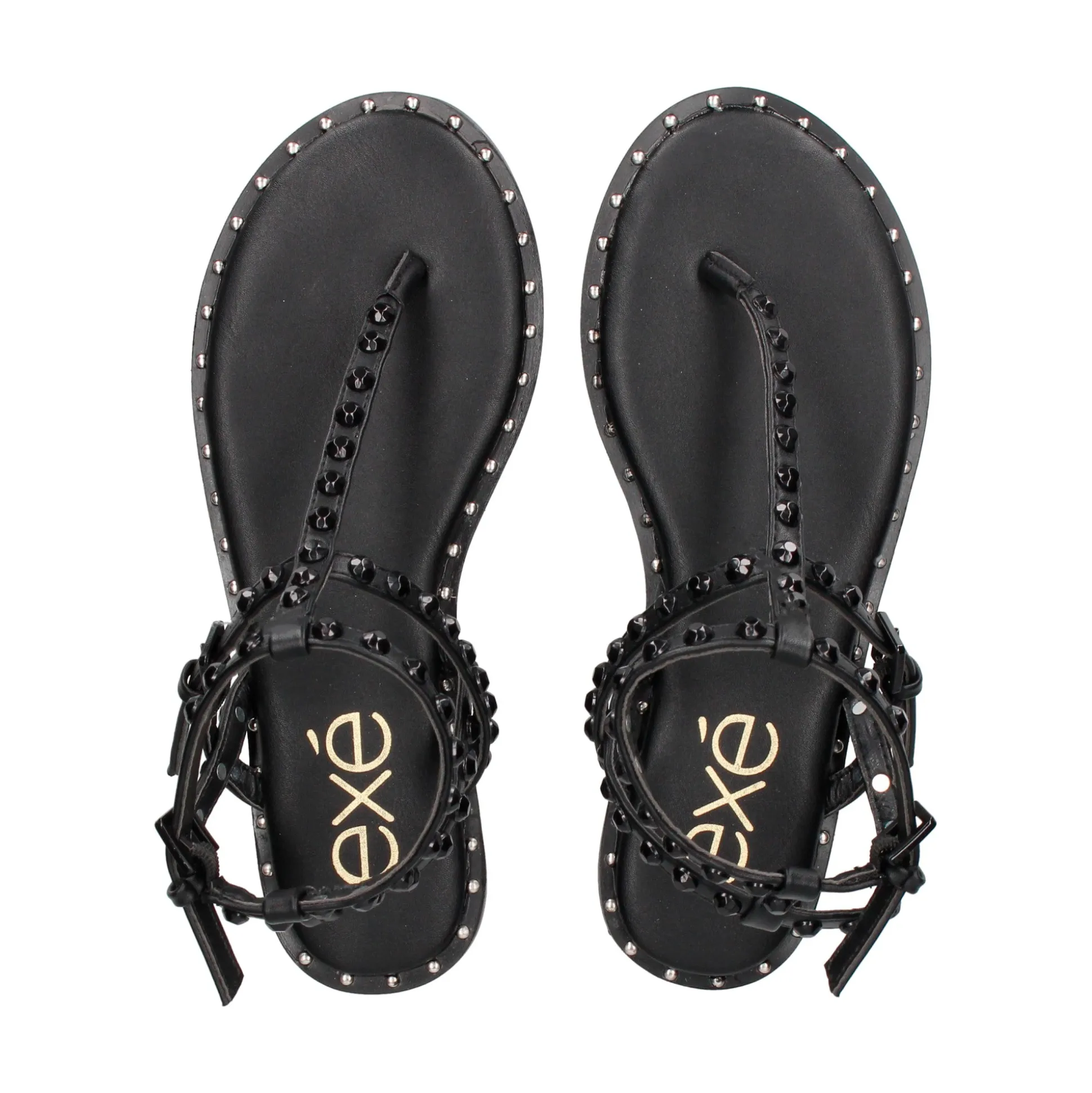EXE Sandalias planas de Mujer VF239-82 NEGRO