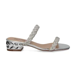 EXE Sandalias planas de Mujer KATY-411 SILVER