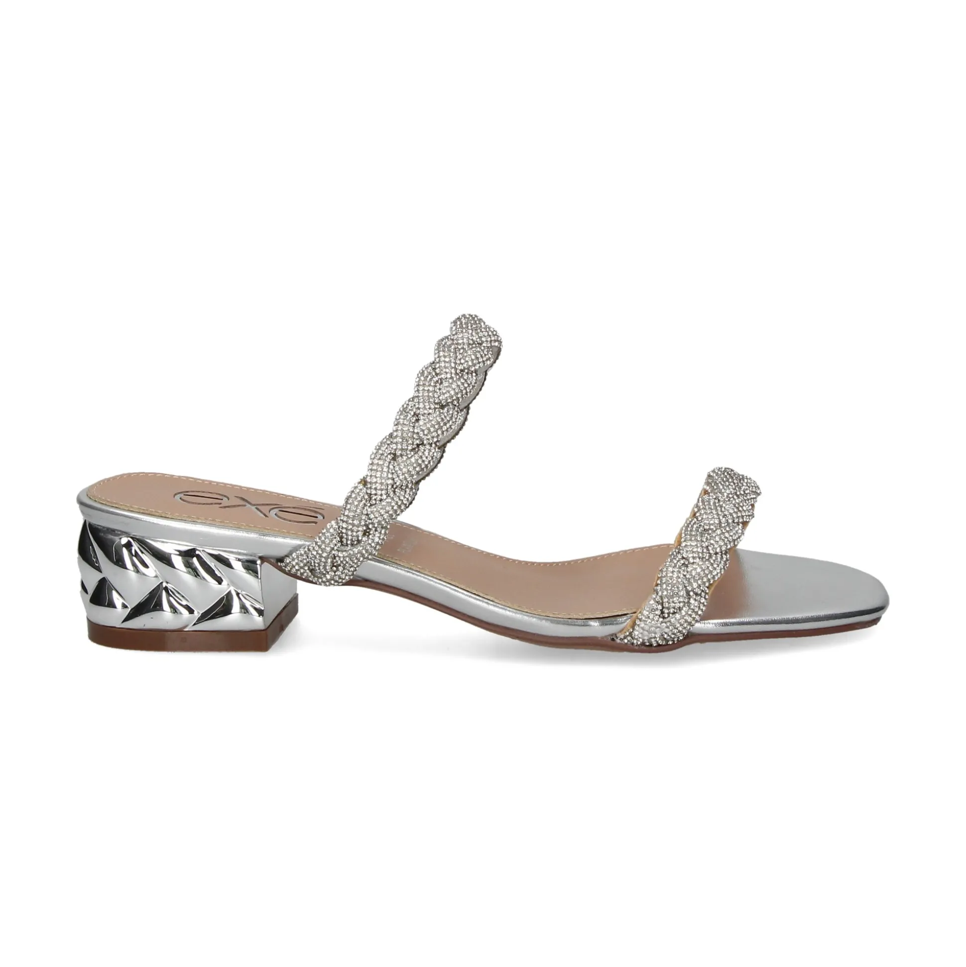 EXE Sandalias planas de Mujer KATY-411 SILVER