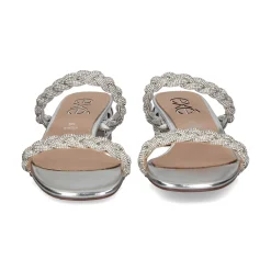 EXE Sandalias planas de Mujer KATY-411 SILVER