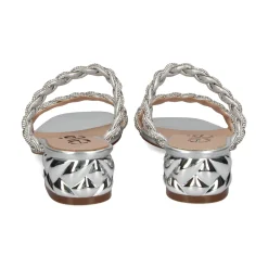 EXE Sandalias planas de Mujer KATY-411 SILVER