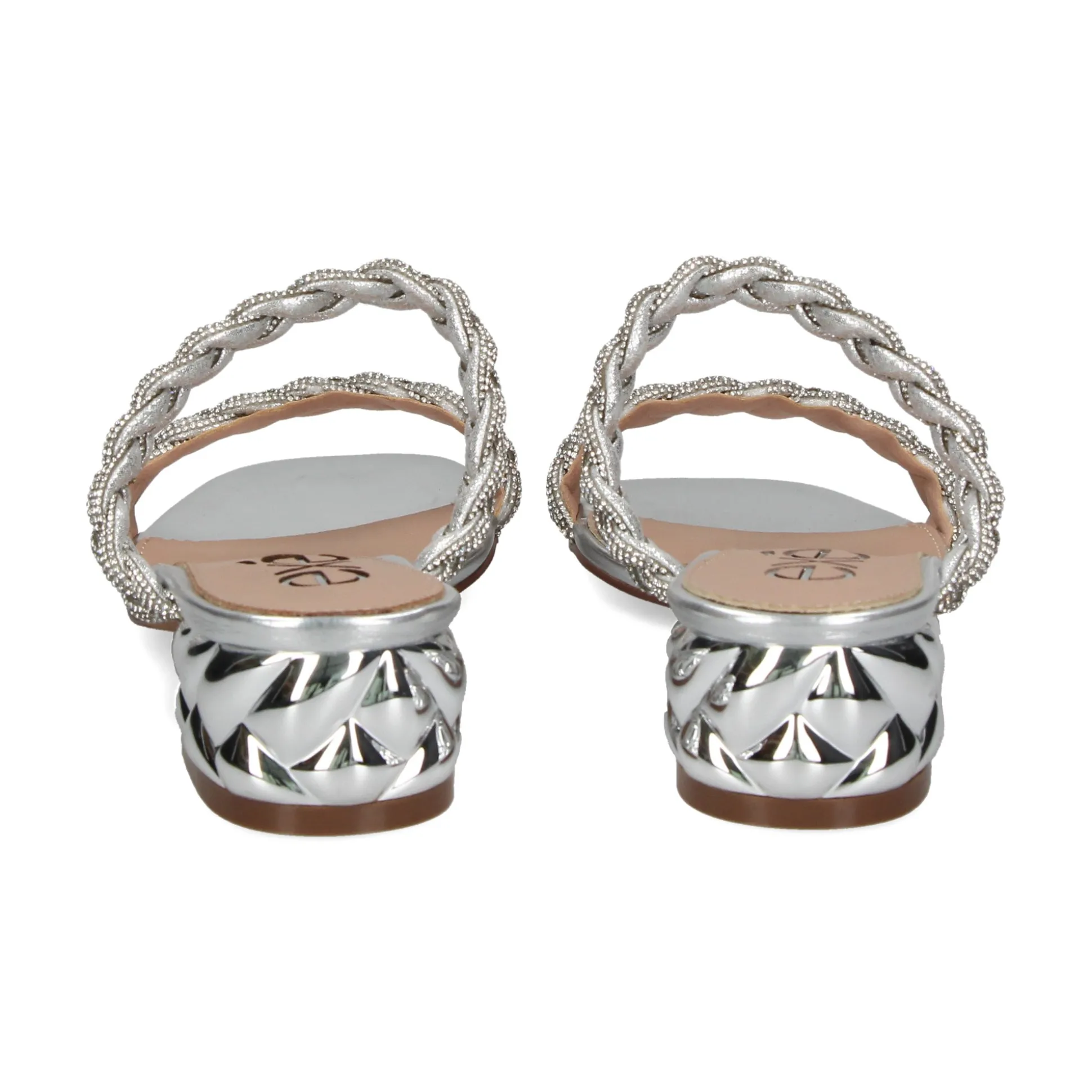 EXE Sandalias planas de Mujer KATY-411 SILVER