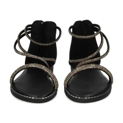EXE Sandalias planas de Mujer P3375-76 NEGRO