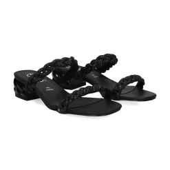 EXE Sandalias planas de Mujer KATY-411 NEGRO