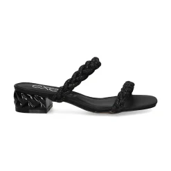 EXE Sandalias planas de Mujer KATY-411 NEGRO