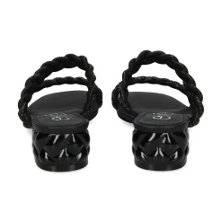 EXE Sandalias planas de Mujer KATY-411 NEGRO