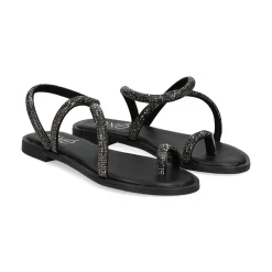 EXE Sandalias planas de Mujer P3300-1063 NEGRO