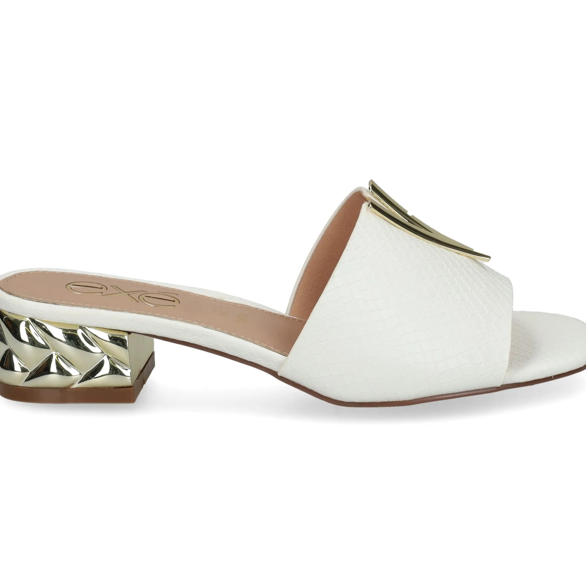 EXE Sandalias planas de Mujer KATY-811 BLANCO