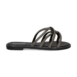 EXE Sandalias planas de Mujer P3375-74 NEGRO