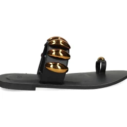 EXE Sandalias planas de Mujer NS-601 NEGRO