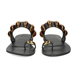 EXE Sandalias planas de Mujer NS-601 NEGRO