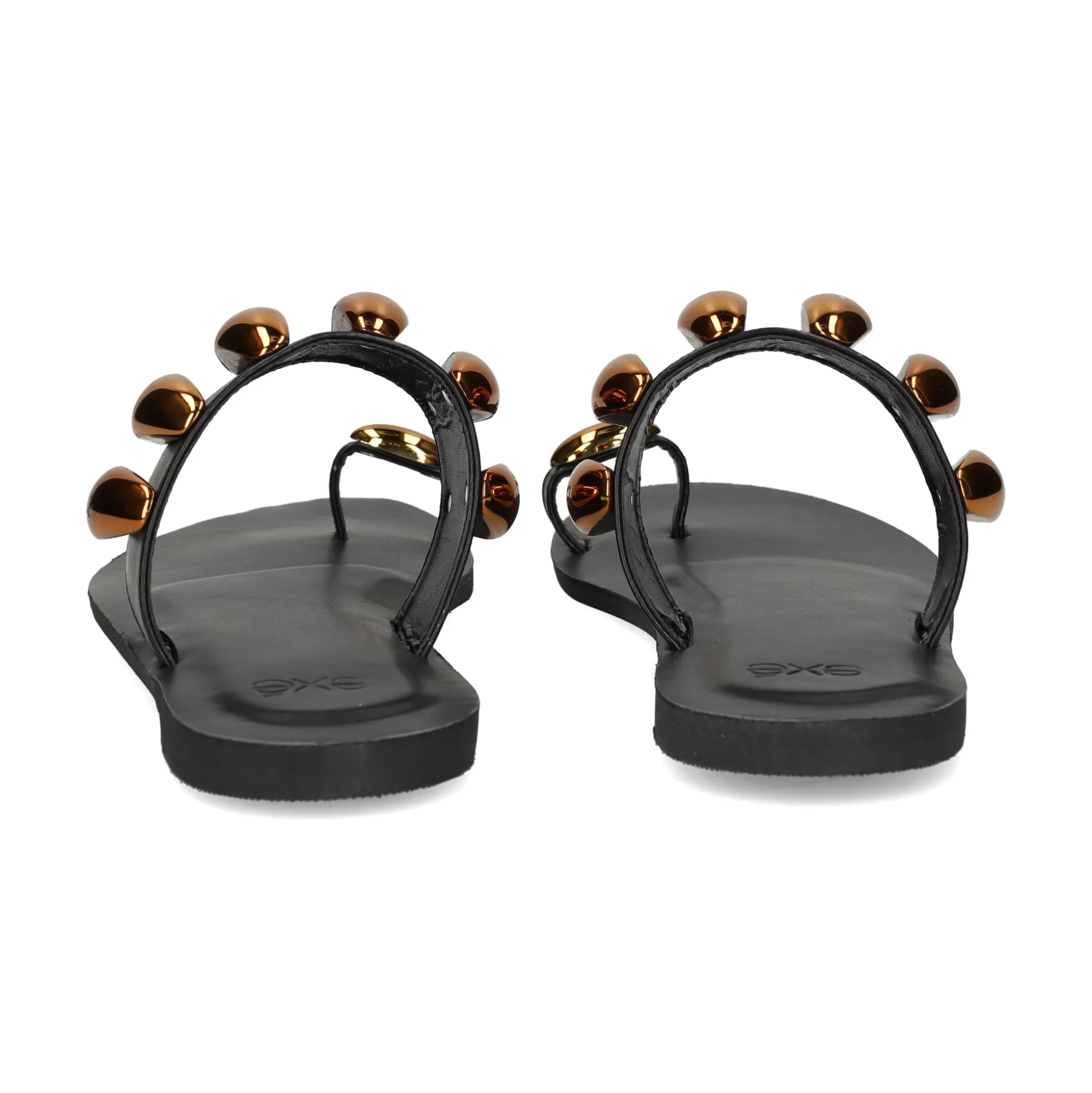 EXE Sandalias planas de Mujer NS-601 NEGRO