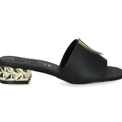 EXE Sandalias planas de Mujer KATY-811 NEGRO