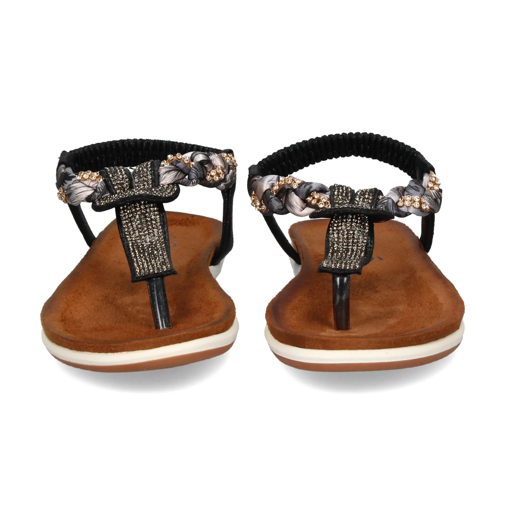 EXE Sandalias planas de Mujer F8043-21 NEGRO