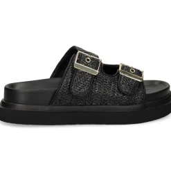 EXE Sandalias planas de Mujer HS53023-2 NEGRO