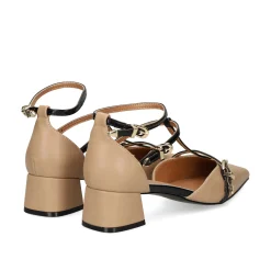 EXE Zapatos de tacón bajo GRACE-630 TAUPE BLACK