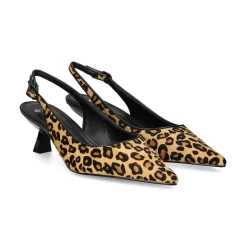 EXE Zapatos de tacón medio de Mujer BLAIR-368 LEOPARD TAN