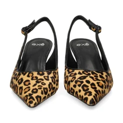 EXE Zapatos de tacón medio de Mujer BLAIR-368 LEOPARD TAN
