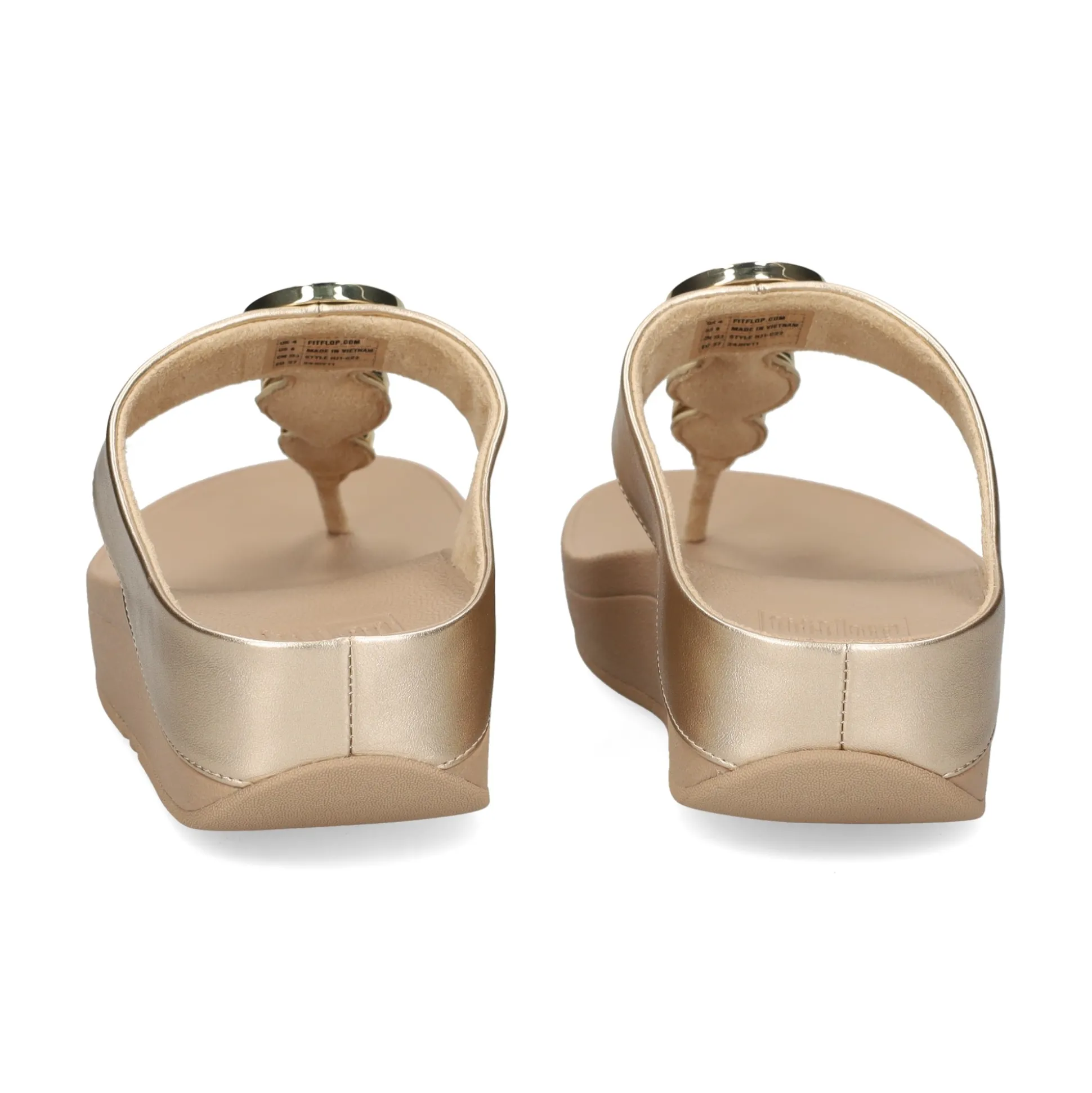 FITFLOP Sandalias cuña de Mujer HJ1 C22 Beige Metal