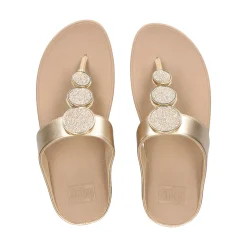 FITFLOP Sandalias cuña de Mujer HJ1 C22 Beige Metal