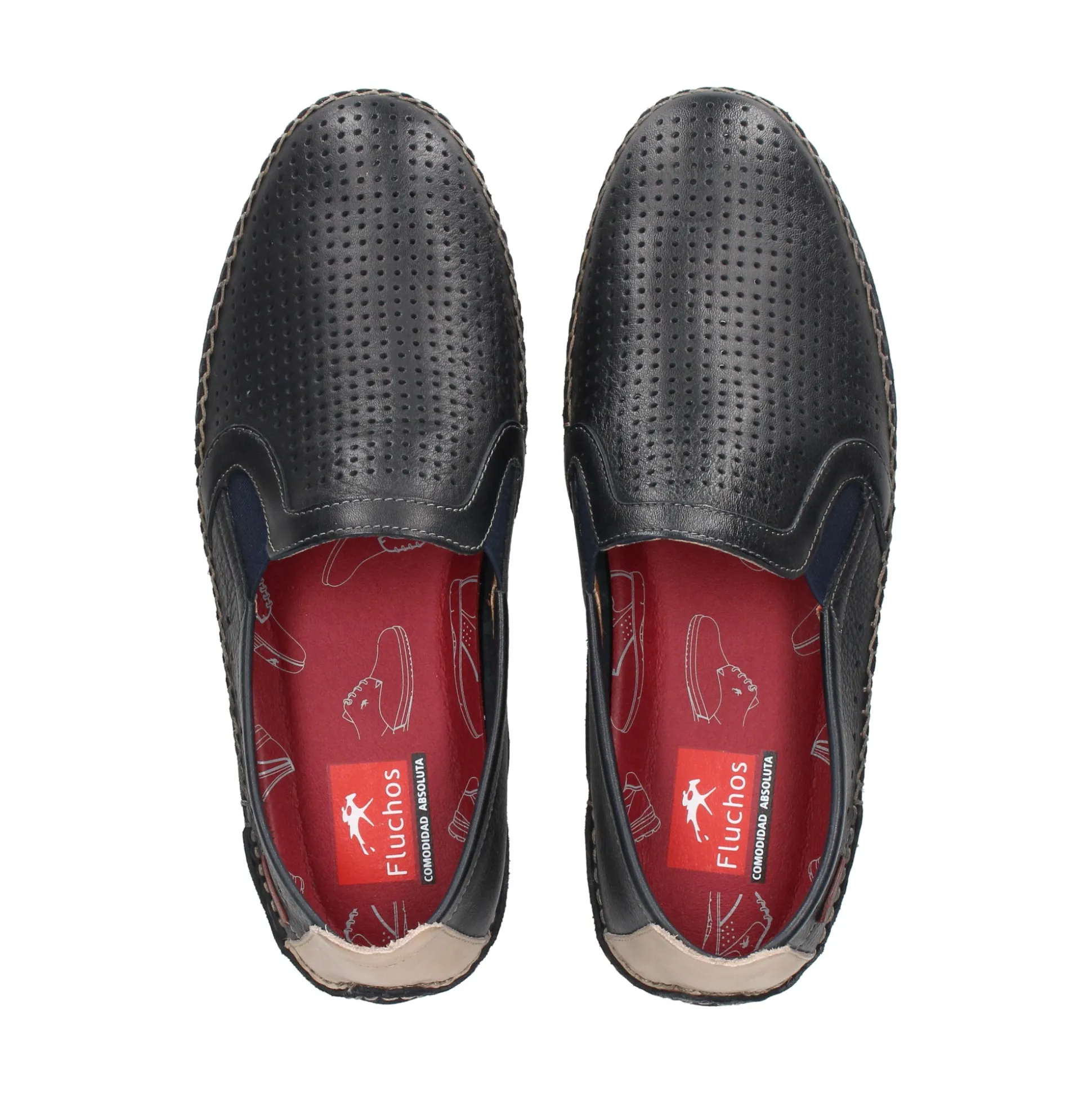 FLUCHOS Mocasines de Hombre F1177 MARINO+COM.3