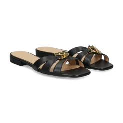 LAUREN RALPH LAUREN Sandalias planas de Mujer BLAIKE SLIDE 002 NEGRO