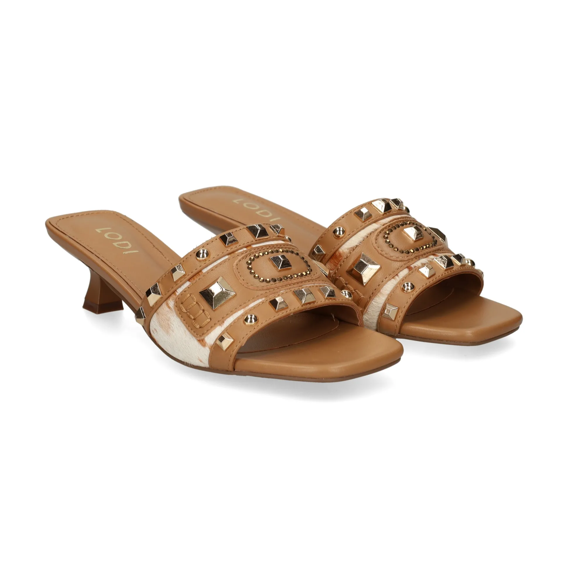 LODI Sandalias con tacón de Mujer A-ANTILA-P C2 CAMEL