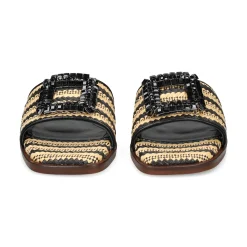 LODI Sandalias planas de Mujer NU4890 RAFIA NEGRO/