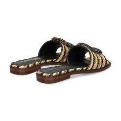 LODI Sandalias planas de Mujer NU4890 RAFIA NEGRO/