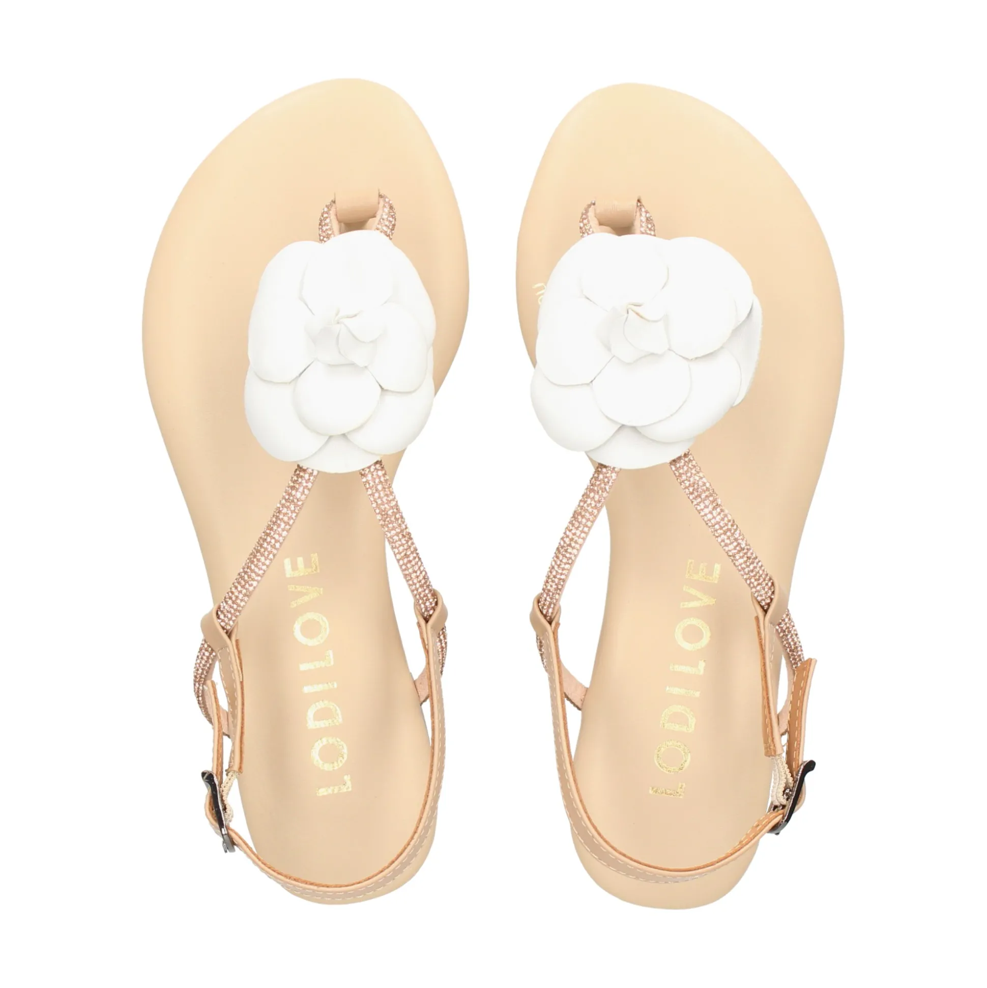 LODI Sandalias planas de Mujer BR5500 C2 SAND/WHITE