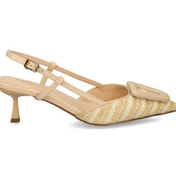 LODI Zapatos de tacón medio de Mujer BESO NATURAL-COTTON