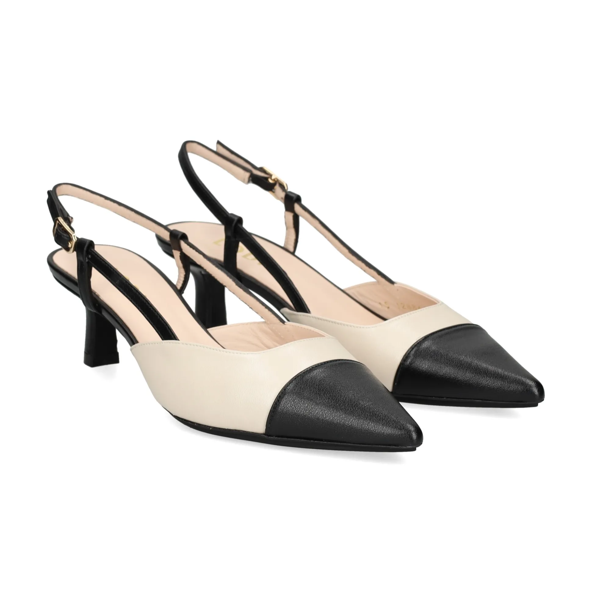 LODI Zapatos de tacón medio de Mujer CHAMES NEGRO+COTTON