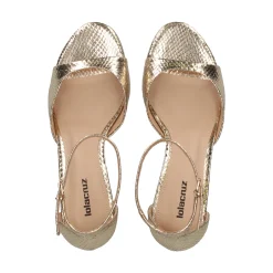 LOLA CRUZ Sandalias con tacón de Mujer 229Z51BK PLATINO