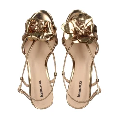 LOLA CRUZ Sandalias con tacón de Mujer 035Z17BK ORO