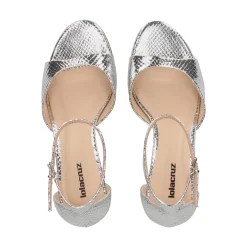 LOLA CRUZ Sandalias con tacón de Mujer 229Z51BK PLATA