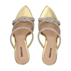 LOLA CRUZ Sandalias con tacón de Mujer 263Z19BK ORO