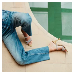 LOLA CRUZ Sandalias con tacón de Mujer 263Z19BK ORO