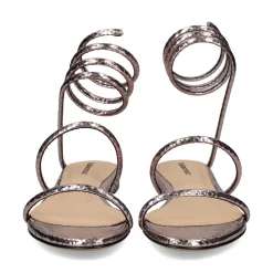 LOLA CRUZ Sandalias planas de Mujer 343Z51BK PLATINO