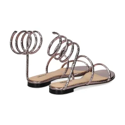 LOLA CRUZ Sandalias planas de Mujer 343Z51BK PLATINO