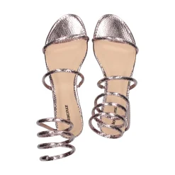 LOLA CRUZ Sandalias planas de Mujer 343Z51BK PLATINO