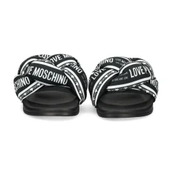 LOVE MOSCHINO Sandalias planas de Mujer JA28312G0O 00A NERO-BIANCO
